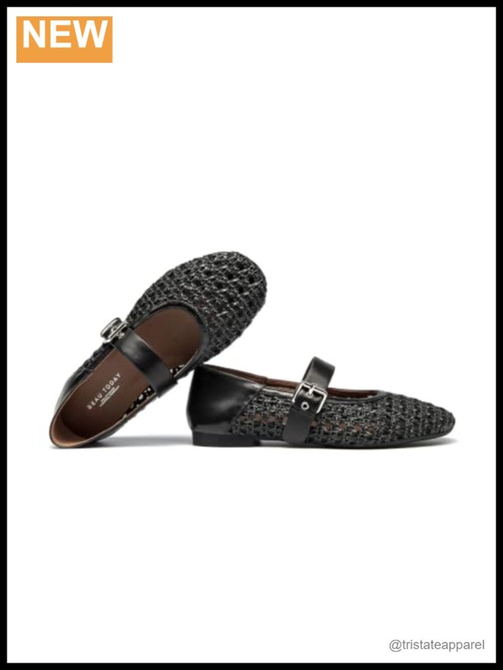 Woven Mesh Mary Jane Ballet Flats Women Calfskin Sheepskin Lining